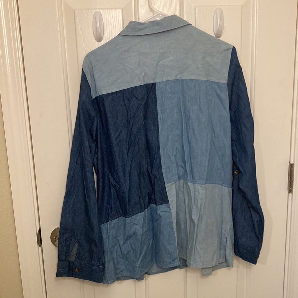 Patchwork Denim Button Up - image 3